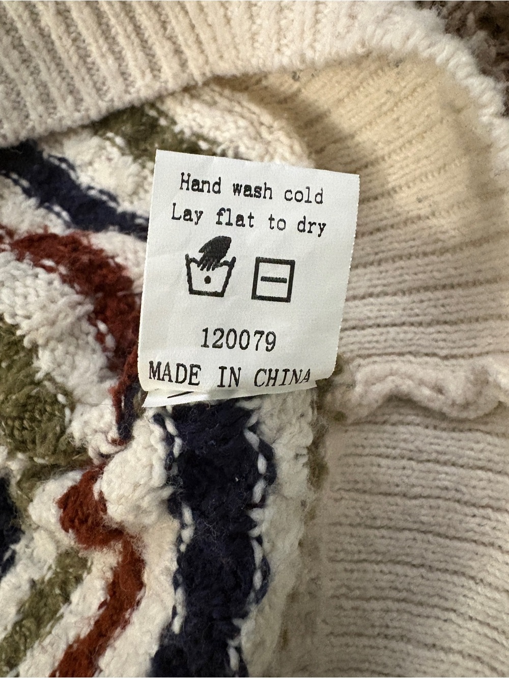 Pink Clover Cream Striped Button-Front Cardigan with Navy, Olive & Rust - Picture 10 of 10